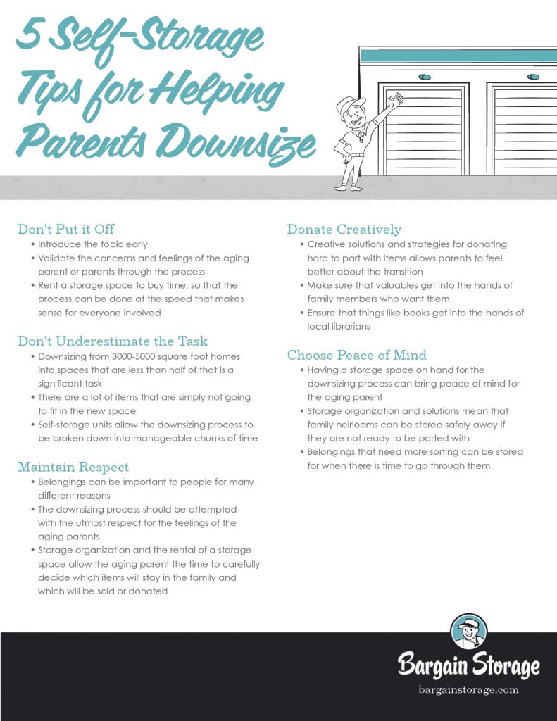 Self-storage units for parents downsize