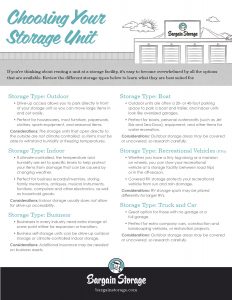 choosing self storage unit